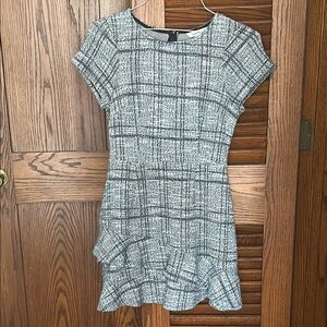 Elegant Blue Plaid Women's Dress